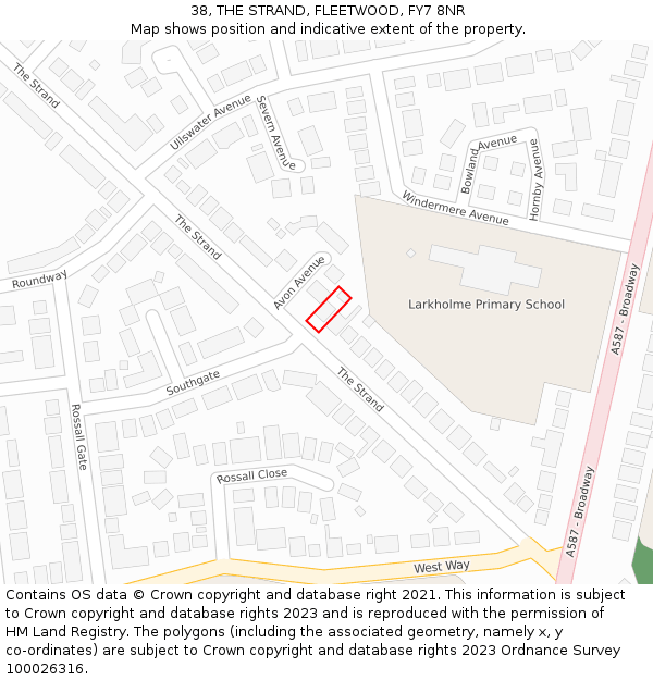38, THE STRAND, FLEETWOOD, FY7 8NR: Location map and indicative extent of plot