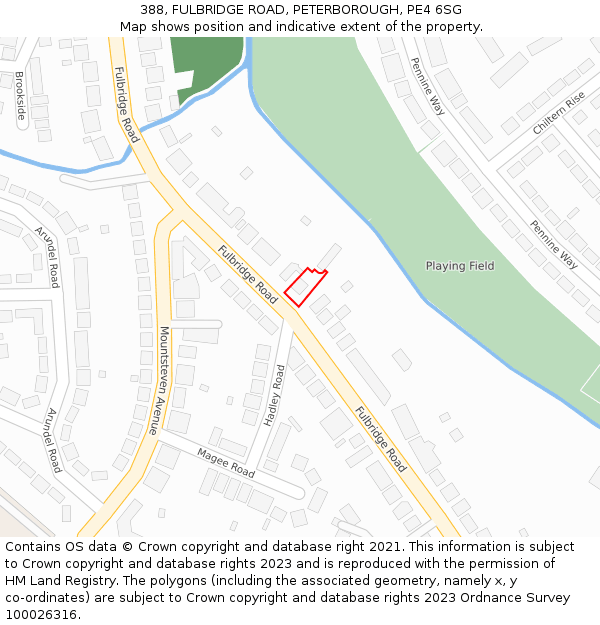 388, FULBRIDGE ROAD, PETERBOROUGH, PE4 6SG: Location map and indicative extent of plot