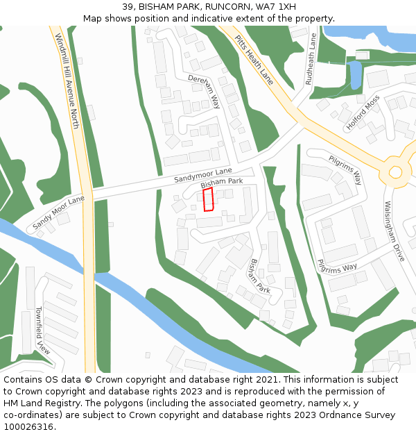 39, BISHAM PARK, RUNCORN, WA7 1XH: Location map and indicative extent of plot
