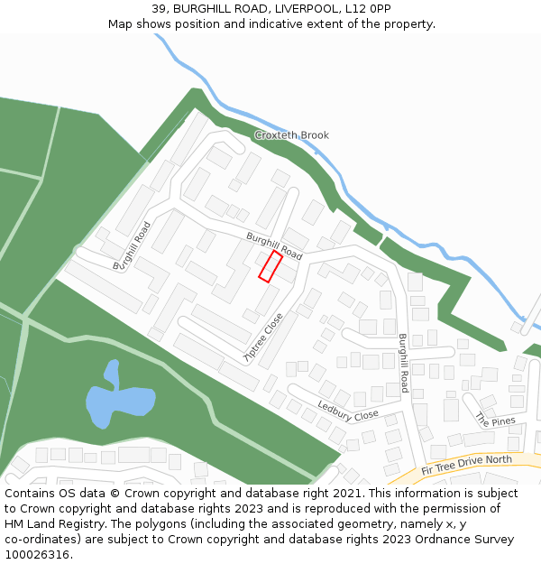 39, BURGHILL ROAD, LIVERPOOL, L12 0PP: Location map and indicative extent of plot