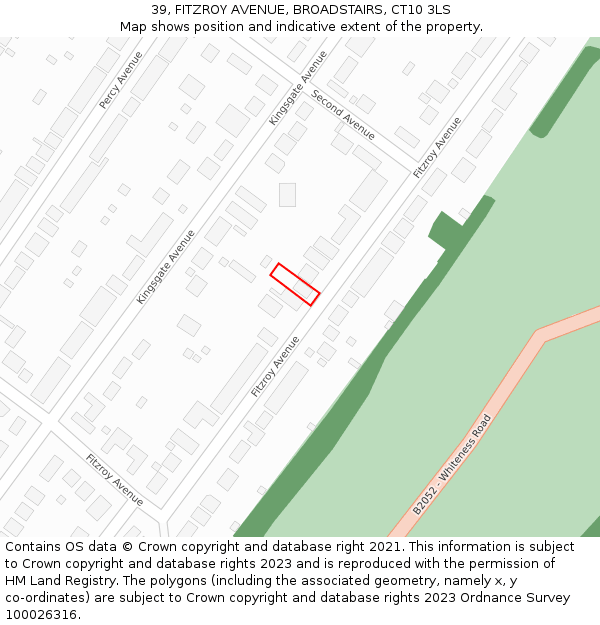 39, FITZROY AVENUE, BROADSTAIRS, CT10 3LS: Location map and indicative extent of plot