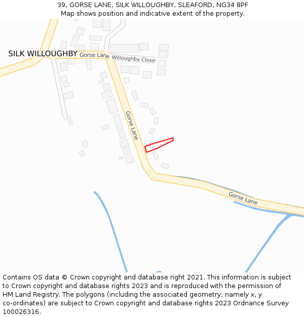 39, GORSE LANE, SILK WILLOUGHBY, SLEAFORD, NG34 8PF: Location map and indicative extent of plot