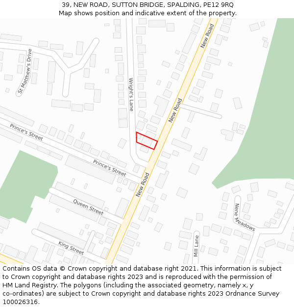 39, NEW ROAD, SUTTON BRIDGE, SPALDING, PE12 9RQ: Location map and indicative extent of plot