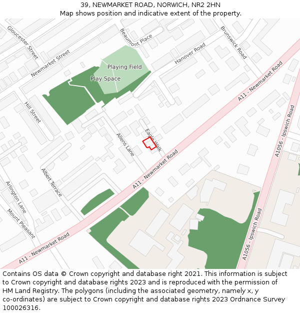 39, NEWMARKET ROAD, NORWICH, NR2 2HN: Location map and indicative extent of plot