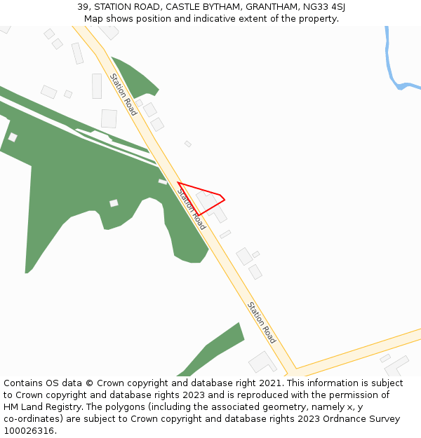39, STATION ROAD, CASTLE BYTHAM, GRANTHAM, NG33 4SJ: Location map and indicative extent of plot