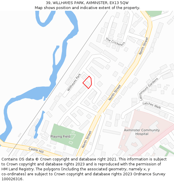 39, WILLHAYES PARK, AXMINSTER, EX13 5QW: Location map and indicative extent of plot