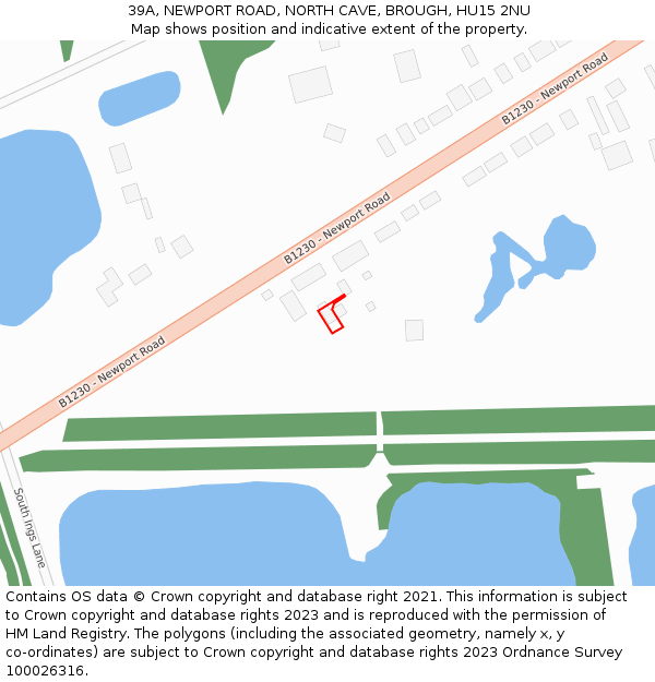 39A, NEWPORT ROAD, NORTH CAVE, BROUGH, HU15 2NU: Location map and indicative extent of plot