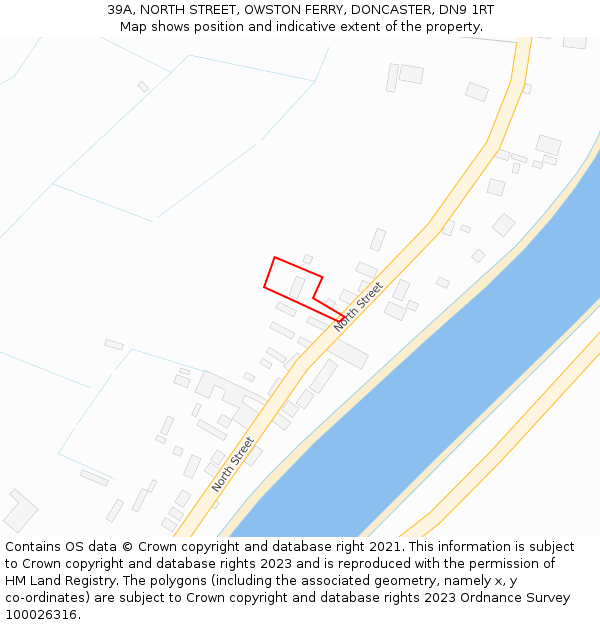 39A, NORTH STREET, OWSTON FERRY, DONCASTER, DN9 1RT: Location map and indicative extent of plot