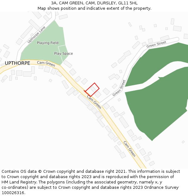 3A, CAM GREEN, CAM, DURSLEY, GL11 5HL: Location map and indicative extent of plot