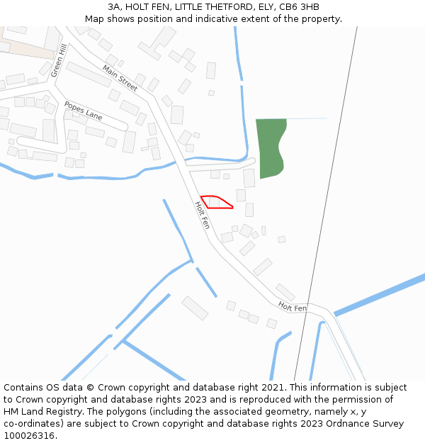 3A, HOLT FEN, LITTLE THETFORD, ELY, CB6 3HB: Location map and indicative extent of plot