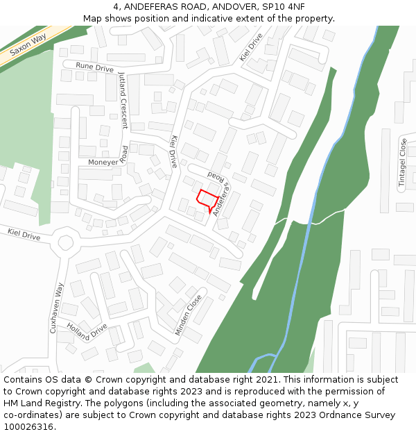 4, ANDEFERAS ROAD, ANDOVER, SP10 4NF: Location map and indicative extent of plot