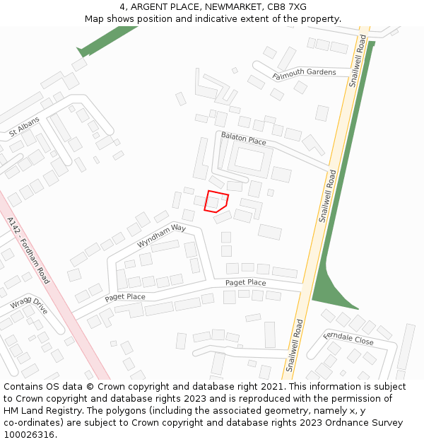 4, ARGENT PLACE, NEWMARKET, CB8 7XG: Location map and indicative extent of plot