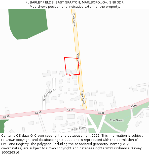 4, BARLEY FIELDS, EAST GRAFTON, MARLBOROUGH, SN8 3DR: Location map and indicative extent of plot