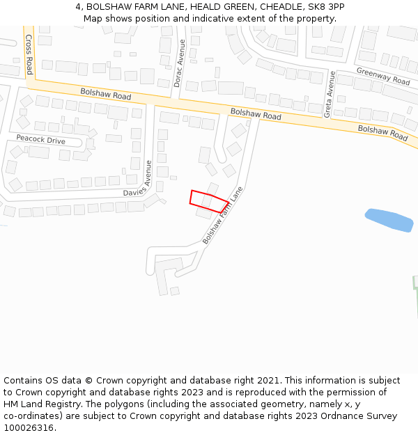 4, BOLSHAW FARM LANE, HEALD GREEN, CHEADLE, SK8 3PP: Location map and indicative extent of plot