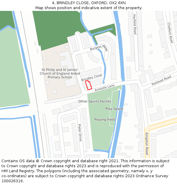 4, BRINDLEY CLOSE, OXFORD, OX2 6XN: Location map and indicative extent of plot