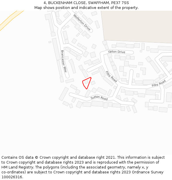 4, BUCKENHAM CLOSE, SWAFFHAM, PE37 7SS: Location map and indicative extent of plot