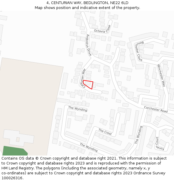 4, CENTURIAN WAY, BEDLINGTON, NE22 6LD: Location map and indicative extent of plot