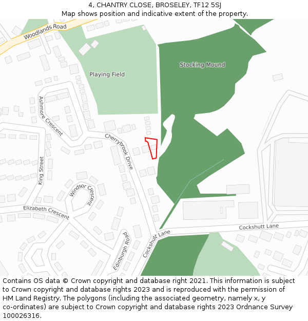 4, CHANTRY CLOSE, BROSELEY, TF12 5SJ: Location map and indicative extent of plot