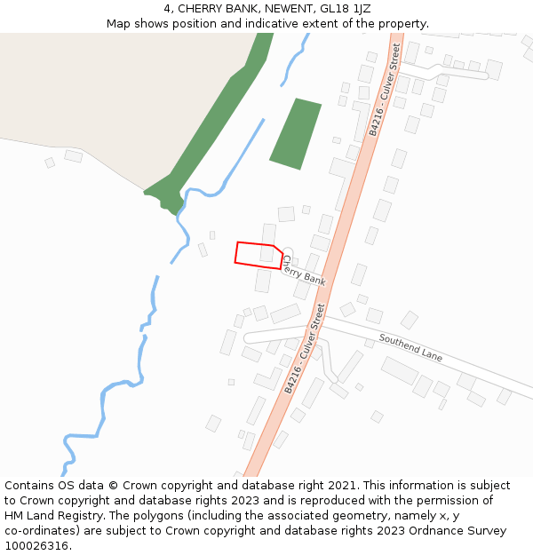 4, CHERRY BANK, NEWENT, GL18 1JZ: Location map and indicative extent of plot