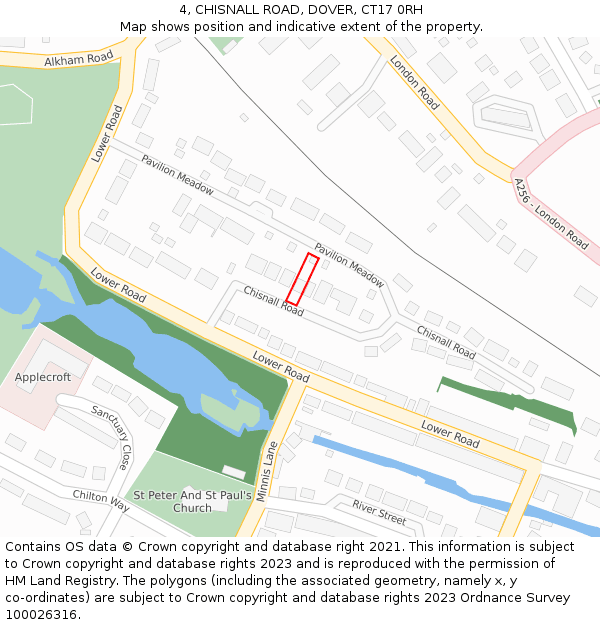 4, CHISNALL ROAD, DOVER, CT17 0RH: Location map and indicative extent of plot