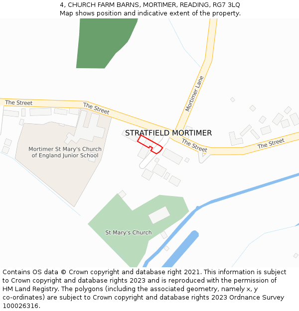 4, CHURCH FARM BARNS, MORTIMER, READING, RG7 3LQ: Location map and indicative extent of plot