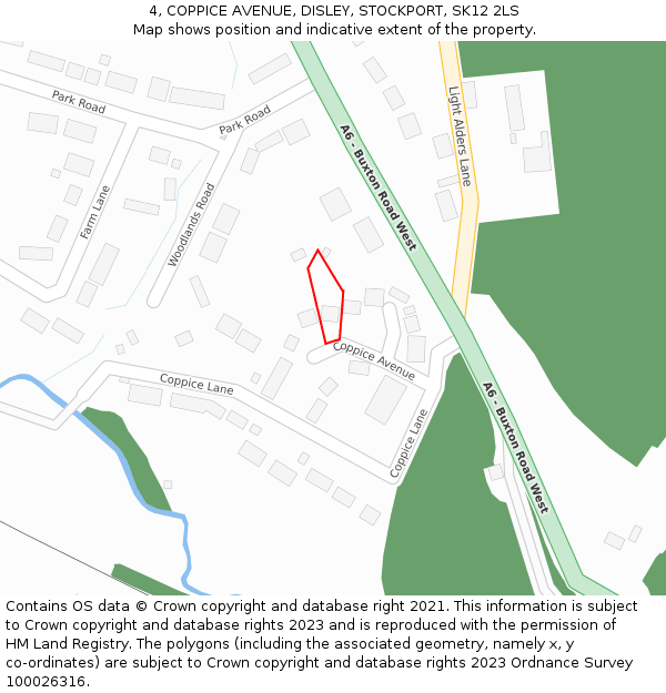 4, COPPICE AVENUE, DISLEY, STOCKPORT, SK12 2LS: Location map and indicative extent of plot