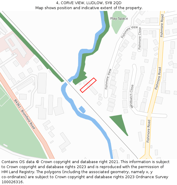 4, CORVE VIEW, LUDLOW, SY8 2QD: Location map and indicative extent of plot