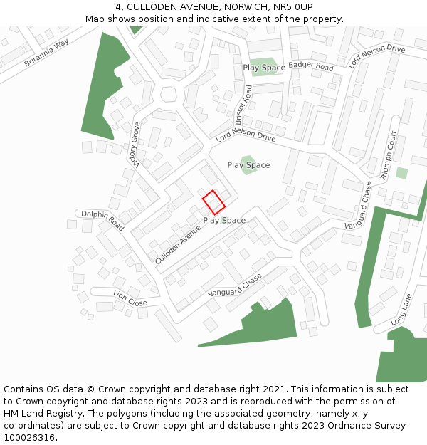 4, CULLODEN AVENUE, NORWICH, NR5 0UP: Location map and indicative extent of plot