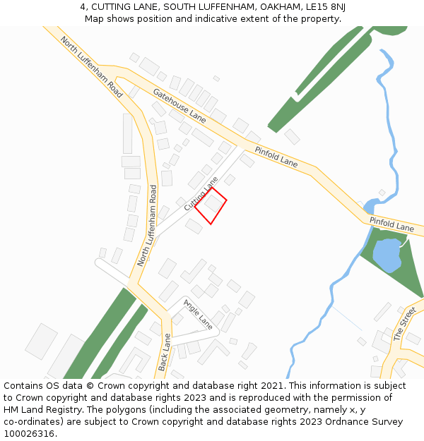 4, CUTTING LANE, SOUTH LUFFENHAM, OAKHAM, LE15 8NJ: Location map and indicative extent of plot