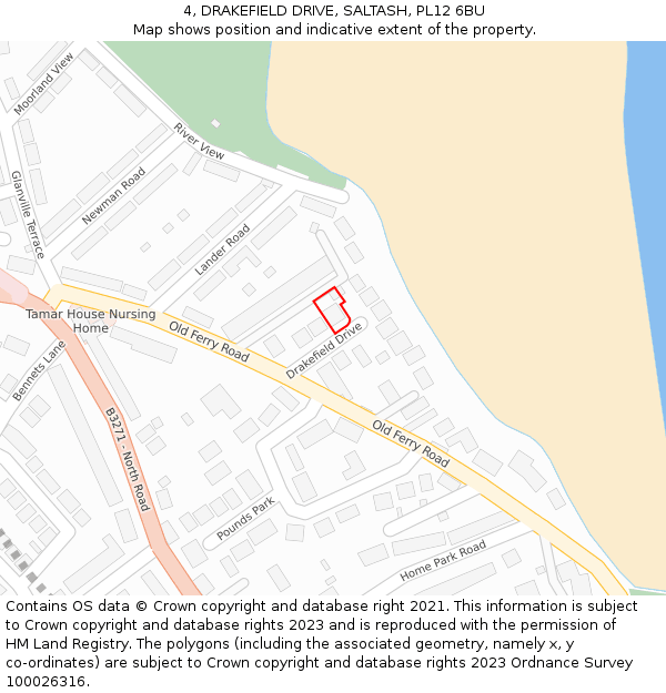 4, DRAKEFIELD DRIVE, SALTASH, PL12 6BU: Location map and indicative extent of plot