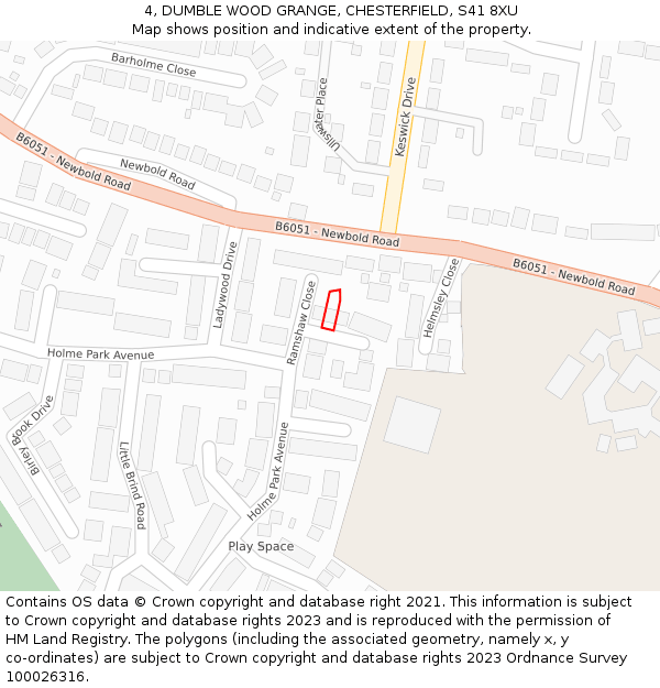 4, DUMBLE WOOD GRANGE, CHESTERFIELD, S41 8XU: Location map and indicative extent of plot