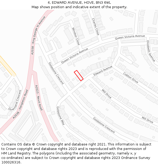 4, EDWARD AVENUE, HOVE, BN3 6WL: Location map and indicative extent of plot
