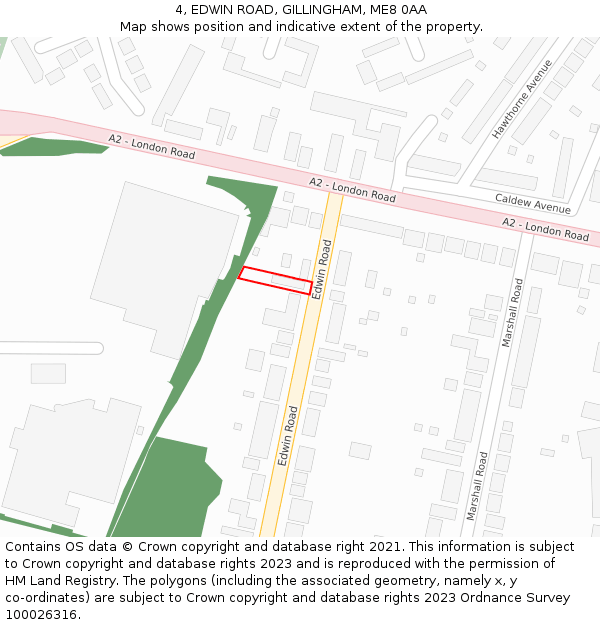 4, EDWIN ROAD, GILLINGHAM, ME8 0AA: Location map and indicative extent of plot