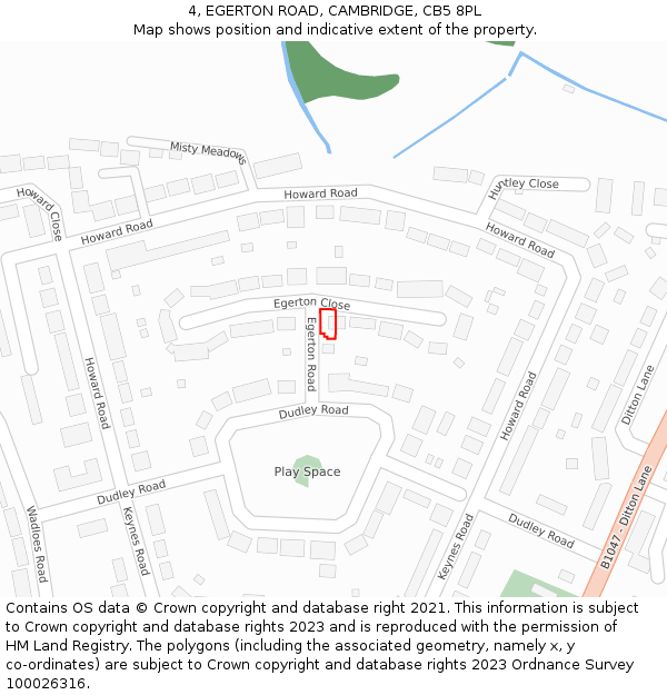 4, EGERTON ROAD, CAMBRIDGE, CB5 8PL: Location map and indicative extent of plot