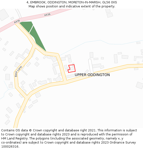 4, EMBROOK, ODDINGTON, MORETON-IN-MARSH, GL56 0XS: Location map and indicative extent of plot