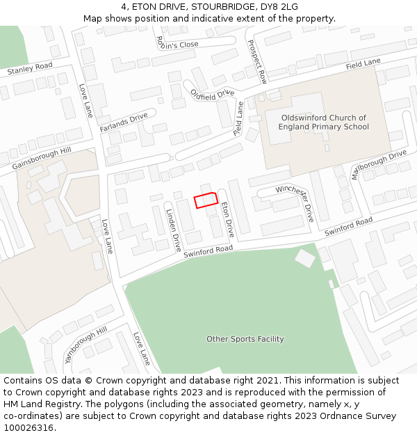 4, ETON DRIVE, STOURBRIDGE, DY8 2LG: Location map and indicative extent of plot