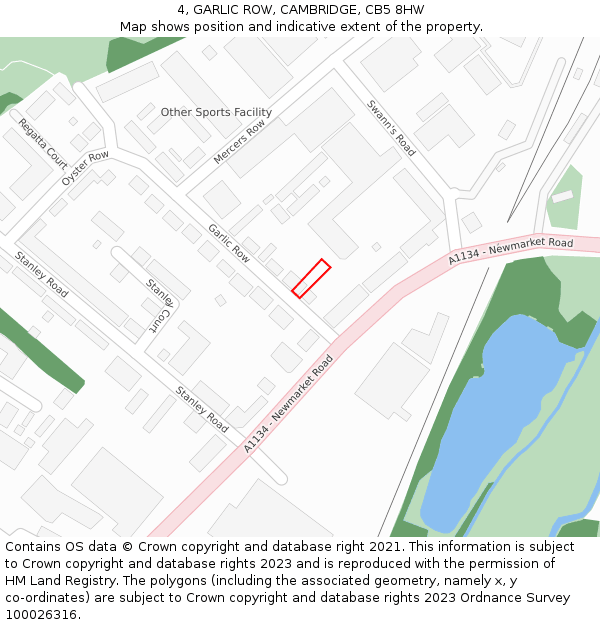 4, GARLIC ROW, CAMBRIDGE, CB5 8HW: Location map and indicative extent of plot