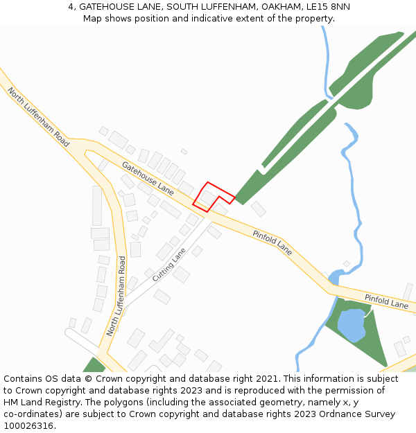 4, GATEHOUSE LANE, SOUTH LUFFENHAM, OAKHAM, LE15 8NN: Location map and indicative extent of plot