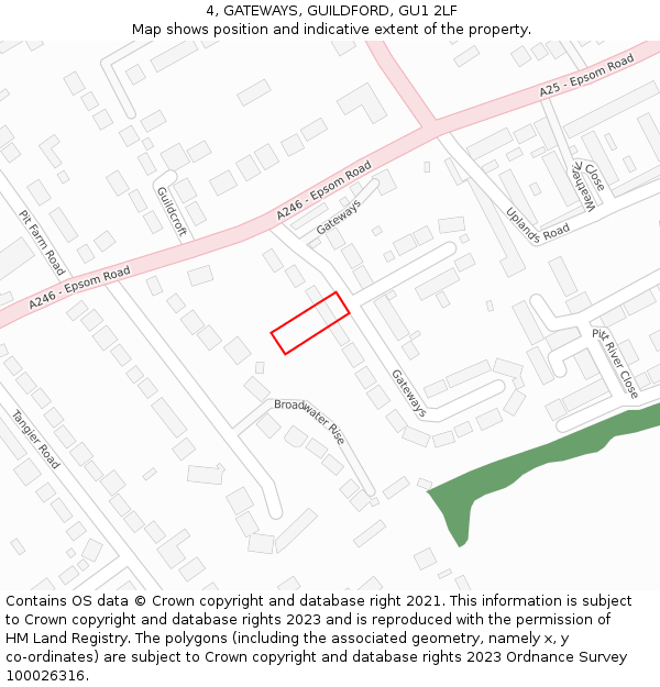 4, GATEWAYS, GUILDFORD, GU1 2LF: Location map and indicative extent of plot