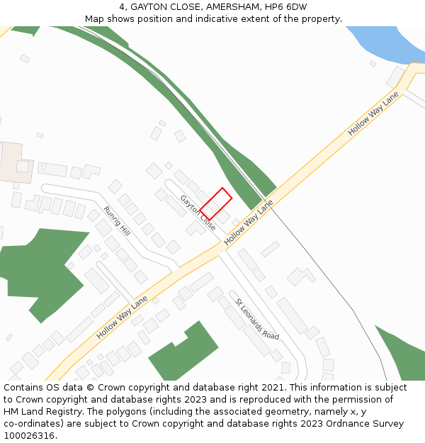 4, GAYTON CLOSE, AMERSHAM, HP6 6DW: Location map and indicative extent of plot