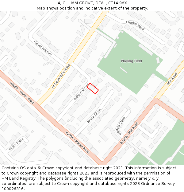 4, GILHAM GROVE, DEAL, CT14 9AX: Location map and indicative extent of plot