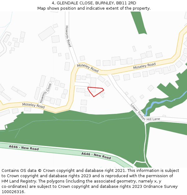 4, GLENDALE CLOSE, BURNLEY, BB11 2RD: Location map and indicative extent of plot