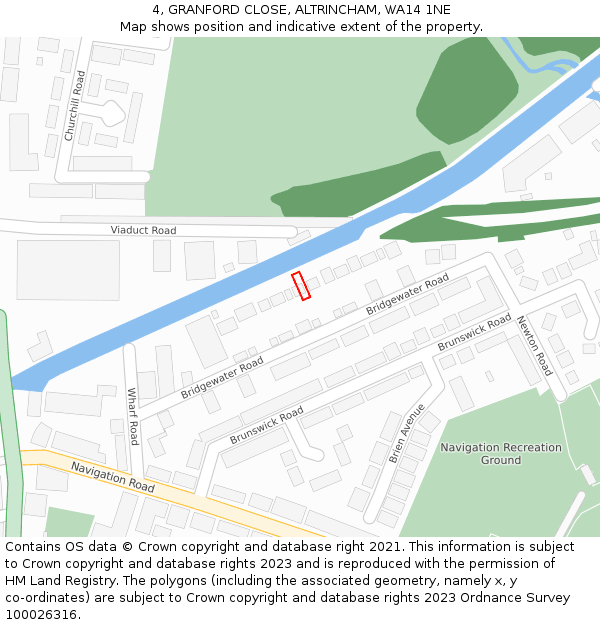 4, GRANFORD CLOSE, ALTRINCHAM, WA14 1NE: Location map and indicative extent of plot