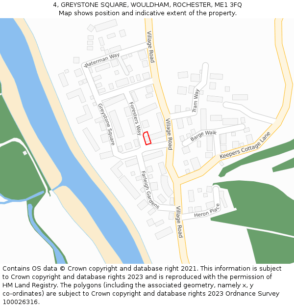 4, GREYSTONE SQUARE, WOULDHAM, ROCHESTER, ME1 3FQ: Location map and indicative extent of plot