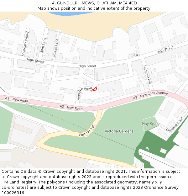 4, GUNDULPH MEWS, CHATHAM, ME4 4ED: Location map and indicative extent of plot