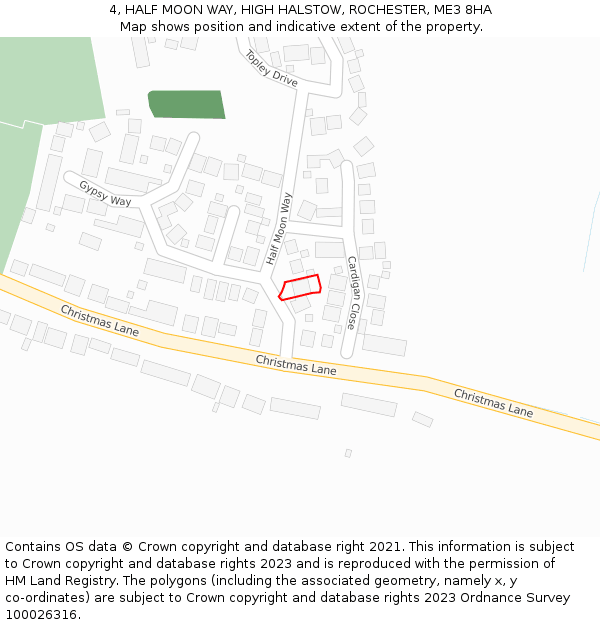 4, HALF MOON WAY, HIGH HALSTOW, ROCHESTER, ME3 8HA: Location map and indicative extent of plot