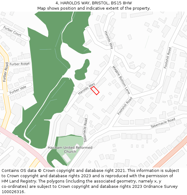 4, HAROLDS WAY, BRISTOL, BS15 8HW: Location map and indicative extent of plot