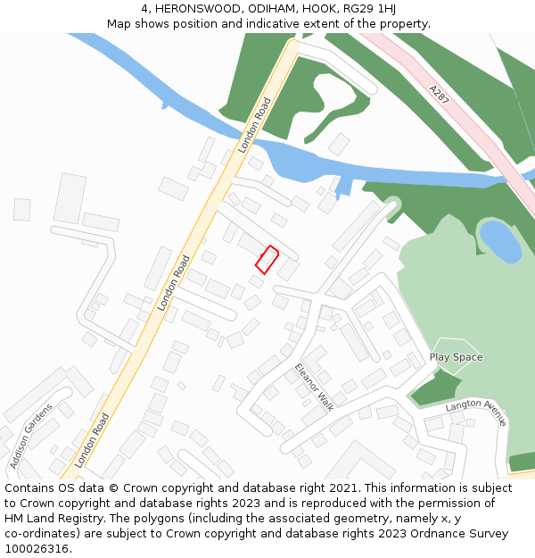 4, HERONSWOOD, ODIHAM, HOOK, RG29 1HJ: Location map and indicative extent of plot