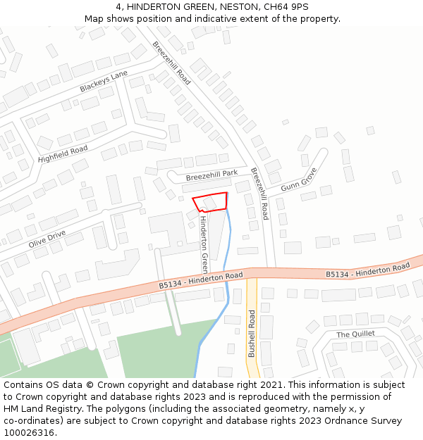 4, HINDERTON GREEN, NESTON, CH64 9PS: Location map and indicative extent of plot