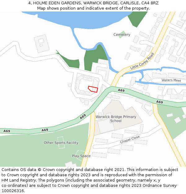 4, HOLME EDEN GARDENS, WARWICK BRIDGE, CARLISLE, CA4 8RZ: Location map and indicative extent of plot